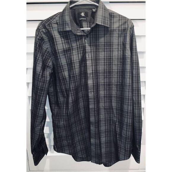 Calvin Klein Slim Fit Button Down Long Sleeve Shirt - Picture 1 of 4